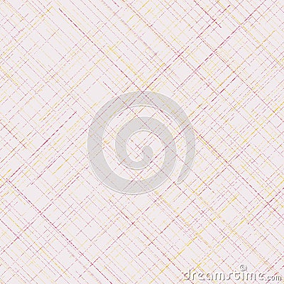 Grunge seamless pattern. Plaid Fabric texture. Random lines. Delicate colors. Vector Illustration