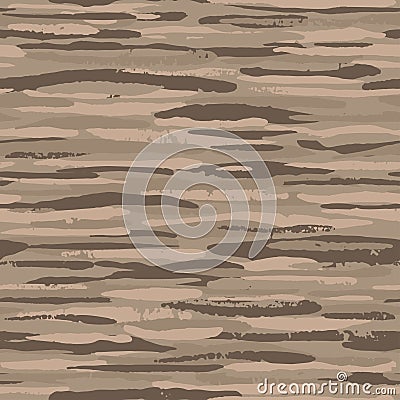 Striped background with dry brush strokes. Vector seamless pastel light beige background. Camouflage hand draws grunge texture Vector Illustration