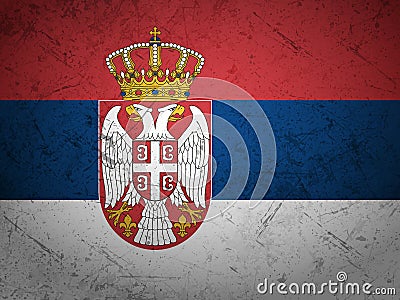 Grunge Serbia flag Vector Illustration