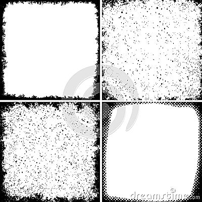 Grunge set of Frames, Textures, Lines Brushes. Vector Illustration