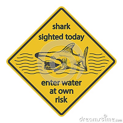 Grunge shark attack warning sign eps8 Stock Photo