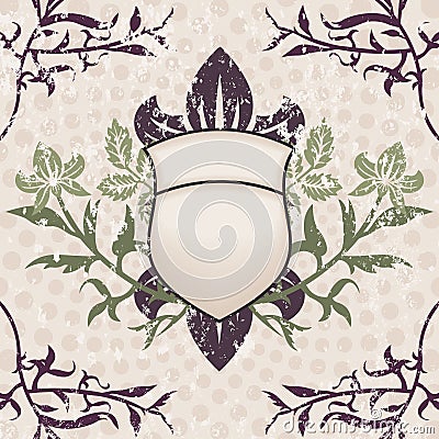 Grunge Shield Background Vector Illustration
