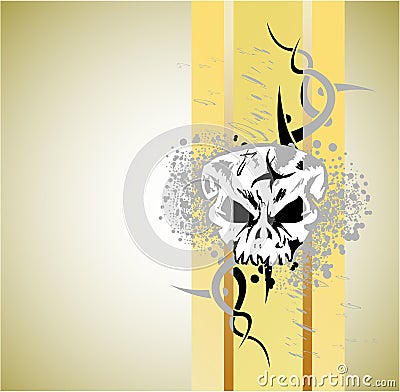 Grunge Skull Background Vector Illustration