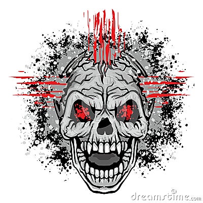 Grunge skull coat of arms Stock Photo