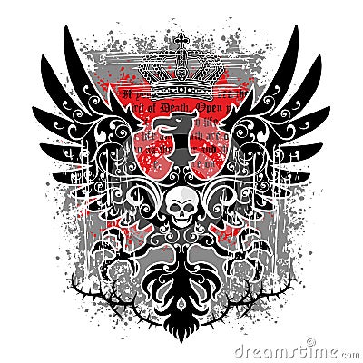 Grunge skull coat of arms Stock Photo