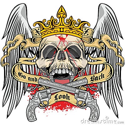 Grunge skull coat of arms Stock Photo