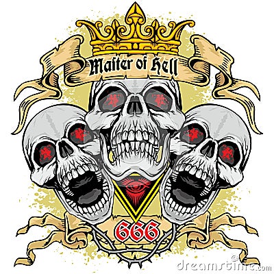 Grunge skull coat of arms Stock Photo