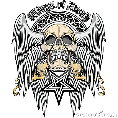 Grunge skull coat of arms Stock Photo