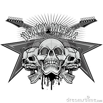 Grunge skull coat of arms Stock Photo