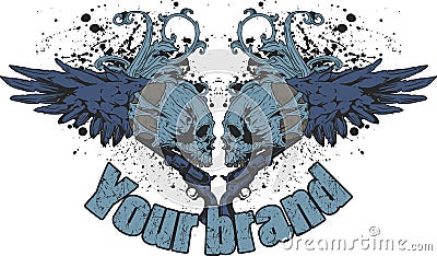 Grunge skull design Vector Illustration