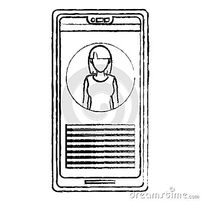 Grunge smartphone professional womn reporter news Vector Illustration