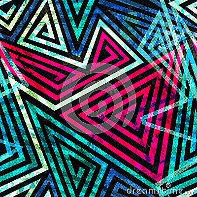 Grunge spiral seamless pattern Vector Illustration