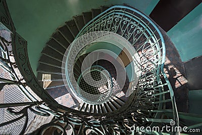 Grunge spiral staircase Stock Photo