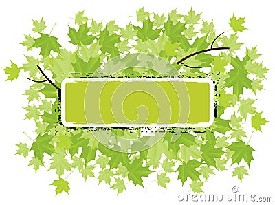 Grunge Spring Frame Vector Illustration