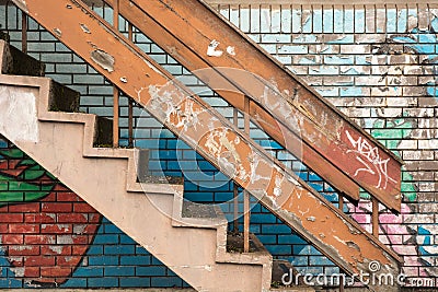 Grunge stairway Stock Photo