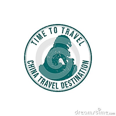 Grunge stamp china travel destination Vector Illustration