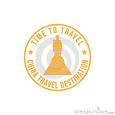 Grunge stamp china travel destination Vector Illustration