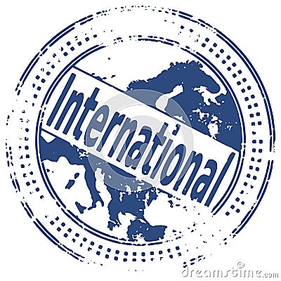 Grunge stamp INTERNATIONAL Vector Illustration