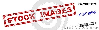 Grunge STOCK IMAGES Scratched Rectangle Watermarks Vector Illustration