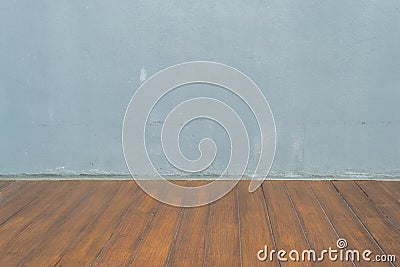 Grunge stone cement wall and old wooden floor Stock Photo