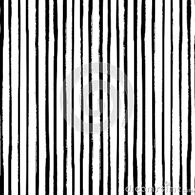 Grunge striped vector pattern. Seamless texture background. Grungy irregular design. Painted brush strokes stripes. Hand Vector Illustration