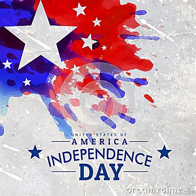 Grunge style american independence day background Vector Illustration