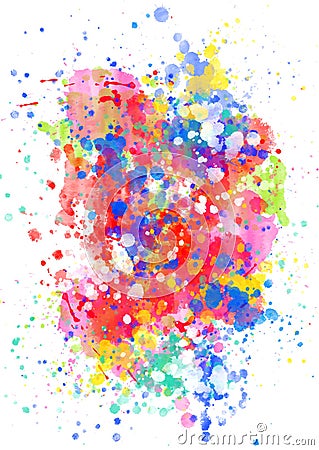 Grunge style colourful watercolour splatter background Vector Illustration