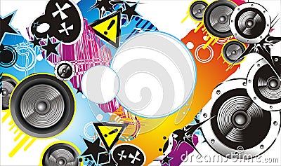 Grunge Style Music Banner Vector Illustration