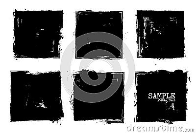 Grunge style set of square shapes . Vector Vector Illustration