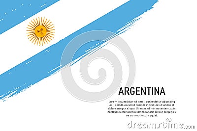 Grunge styled brush stroke background with flag of Argentina Stock Photo