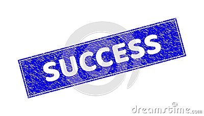 Grunge SUCCESS Scratched Rectangle Stamp Vector Illustration