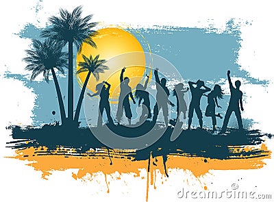 Grunge summer party Vector Illustration