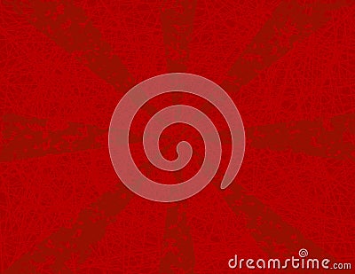 Grunge Sunburst Background in Red Vector Illustration
