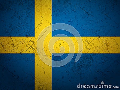 Grunge Sweden flag Vector Illustration
