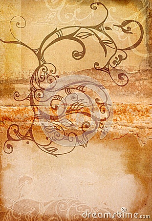 Grunge swirls book spread Stock Photo