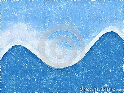 Grunge Swoosh Wave Blue Cartoon Illustration