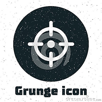 Grunge Target sport icon isolated on white background. Clean target with numbers for shooting range or shooting Vector Illustration