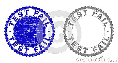 Grunge TEST FAIL Textured Stamp Seals Vector Illustration