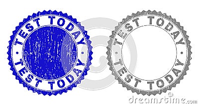 Grunge TEST TODAY Textured Stamp Seals Vector Illustration