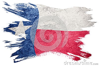 Grunge Texas state flag. Texas flag brush stroke. Stock Photo