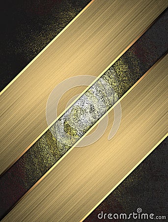 Grunge texture with gold ribbons. Template for design. copy space for ad brochure or announcement invitation Stock Photo