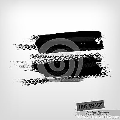 Grunge Tire Banner Vector Illustration