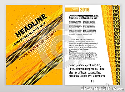 Grunge Tire Brochure Vector Illustration