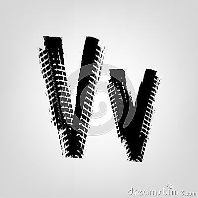 Grunge Tire Letter Vector Illustration