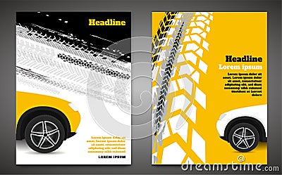 Grunge Tire Poster Set Vector Illustration