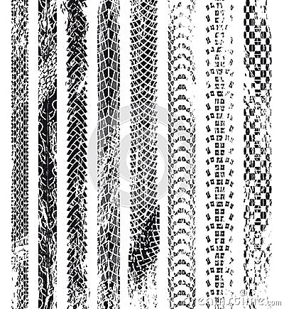 Grunge tire tracks Vector Illustration