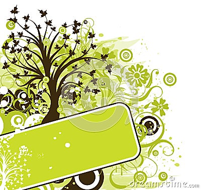 Grunge tree background, vector Vector Illustration