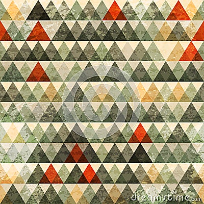 Grunge triangle seamless pattern Vector Illustration