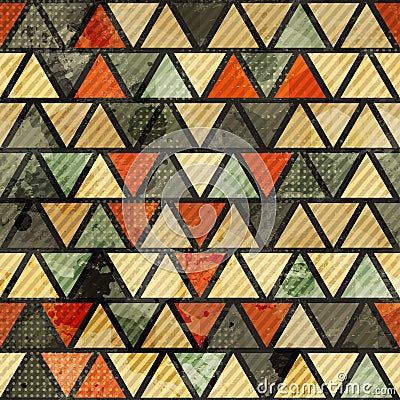 Grunge triangle seamless pattern Vector Illustration