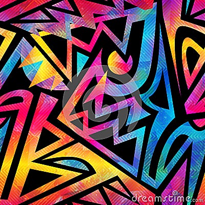 Grunge tribal geometric seamless texture Vector Illustration